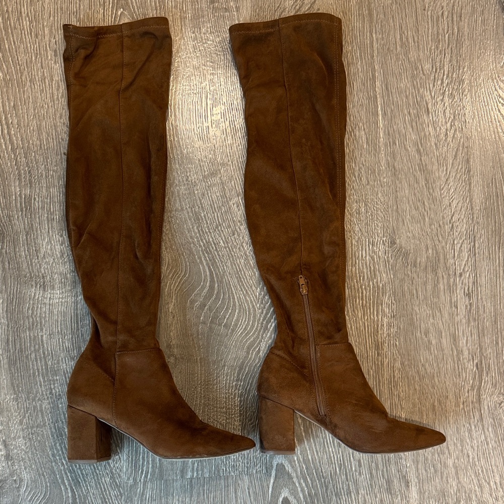Steve Madden Camel Suede Over the Knee Boots